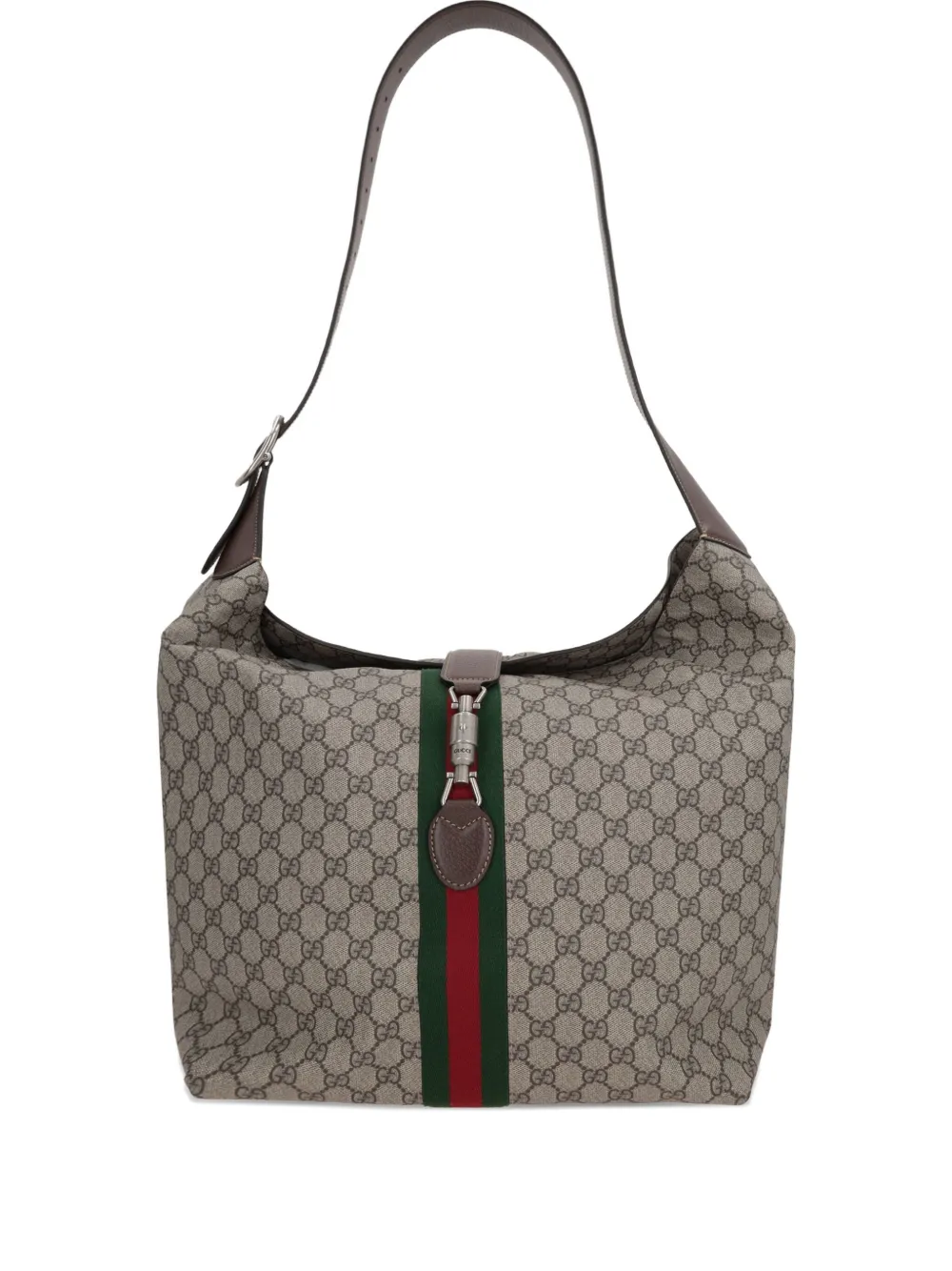 Gucci GG Supreme Web stripe shoulder bag Bruin