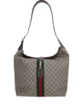 Gucci GG Supreme Web stripe shoulder bag - Brown