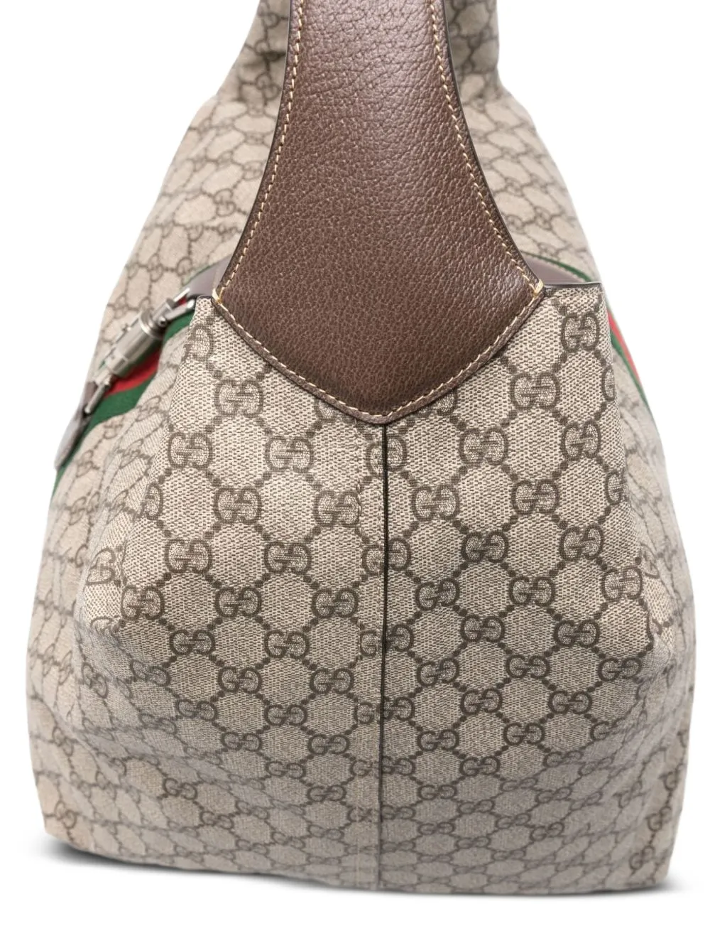 Gucci GG Supreme Web stripe shoulder bag Bruin