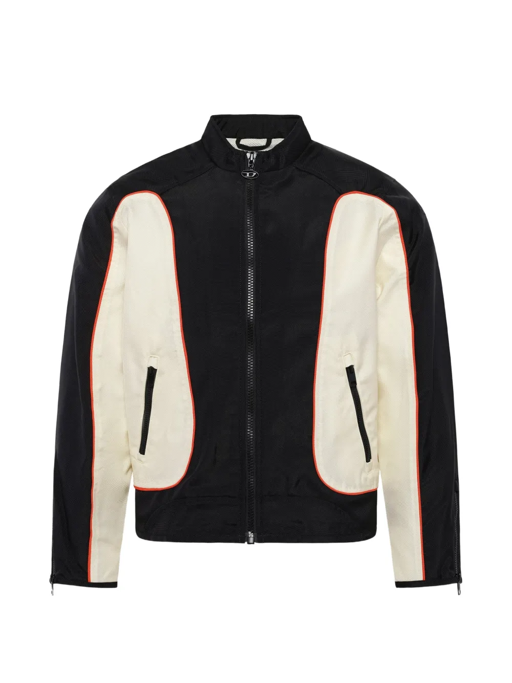 Diesel panelled zip-front biker jacket - Nero