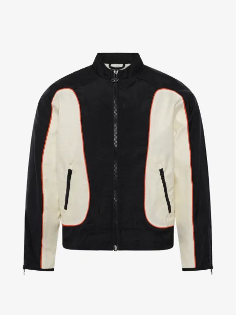 Diesel nylon jacket with color block and piping details