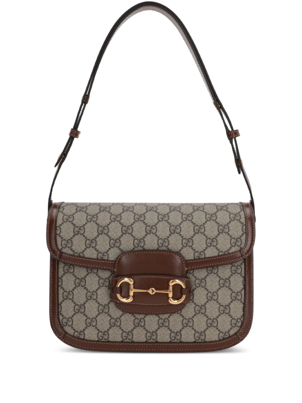 Gucci GG Supreme 1955 Horsebit schoudertas Beige