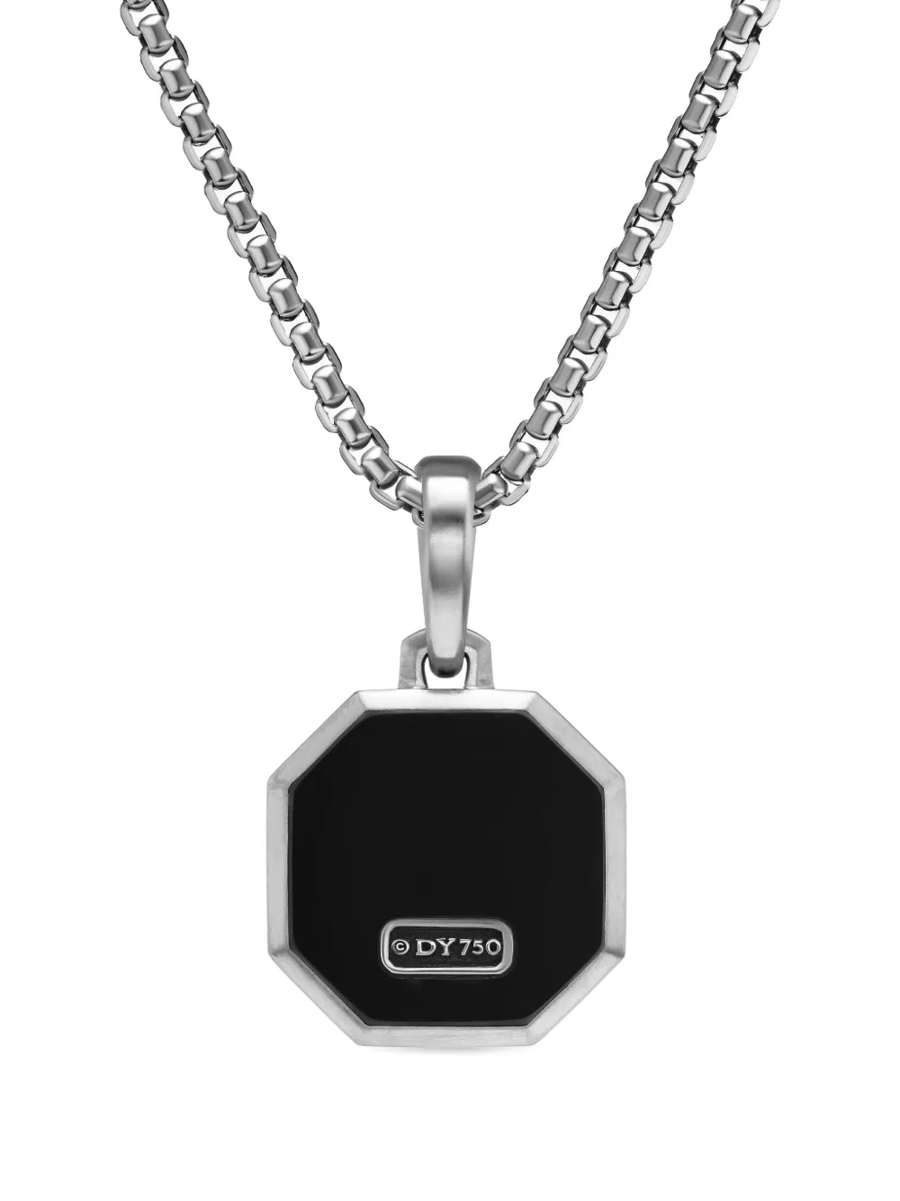 David Yurman sterling silver octagon onyx necklace | Image 2