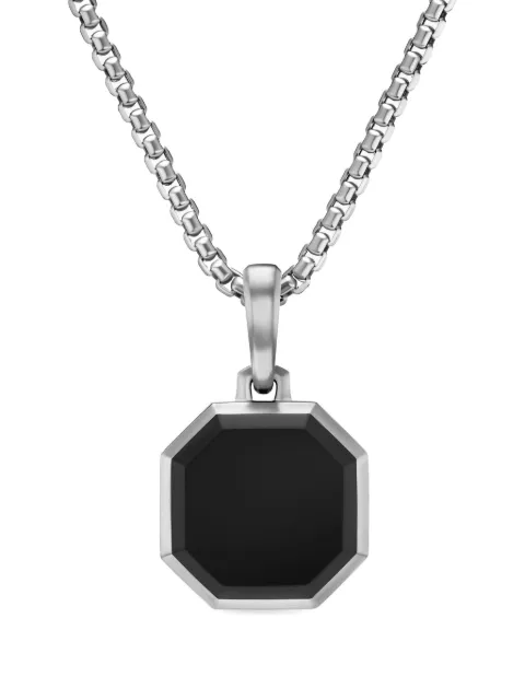 David Yurman sterling silver octagon onyx necklace