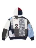 Supreme Patchwork zip-up hoodie - Blue