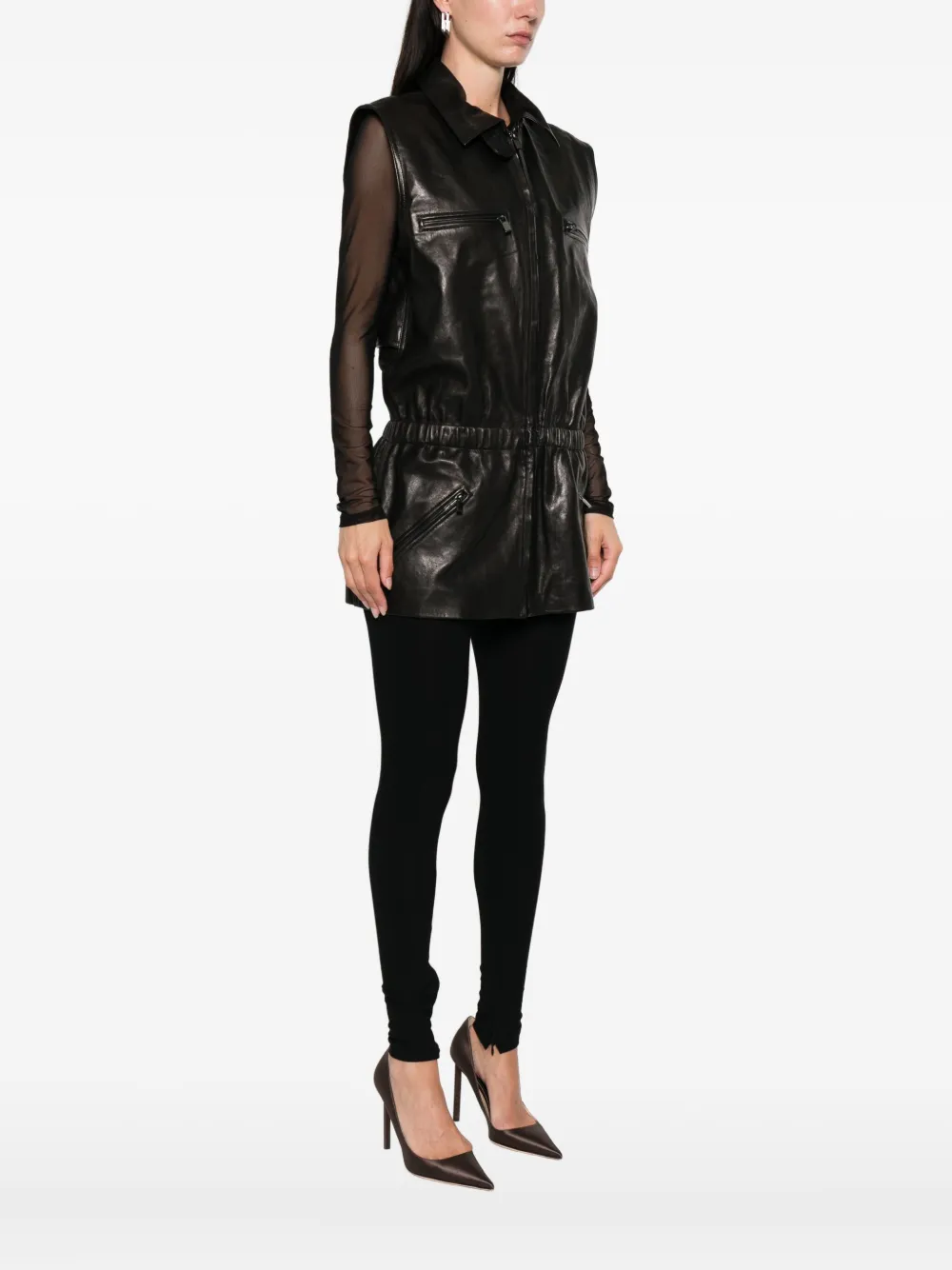 Magda Butrym Lammy elastisch gilet Zwart