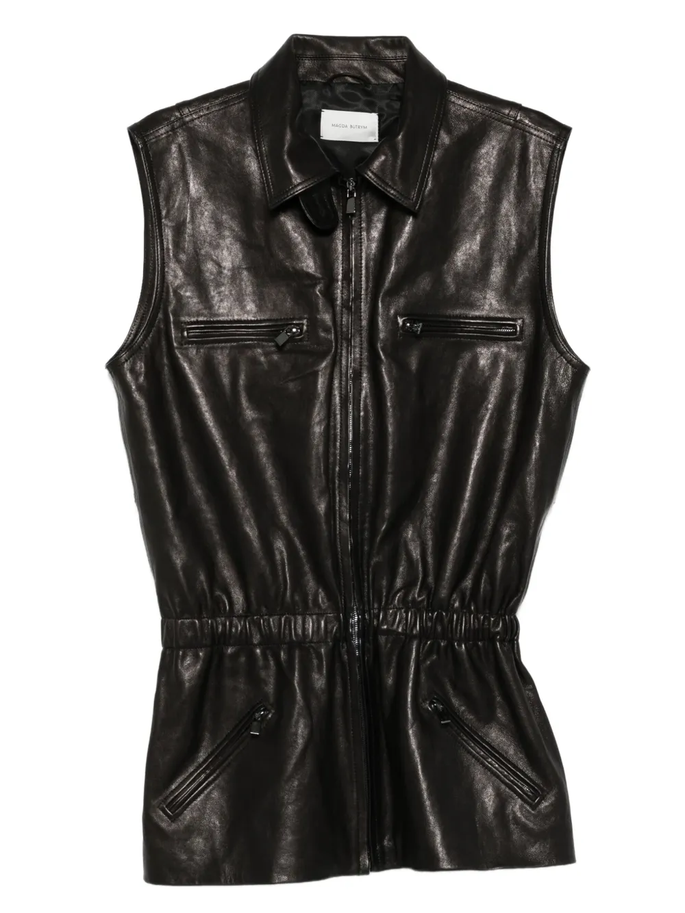 Magda Butrym sheepskin elasticated waistcoat Zwart