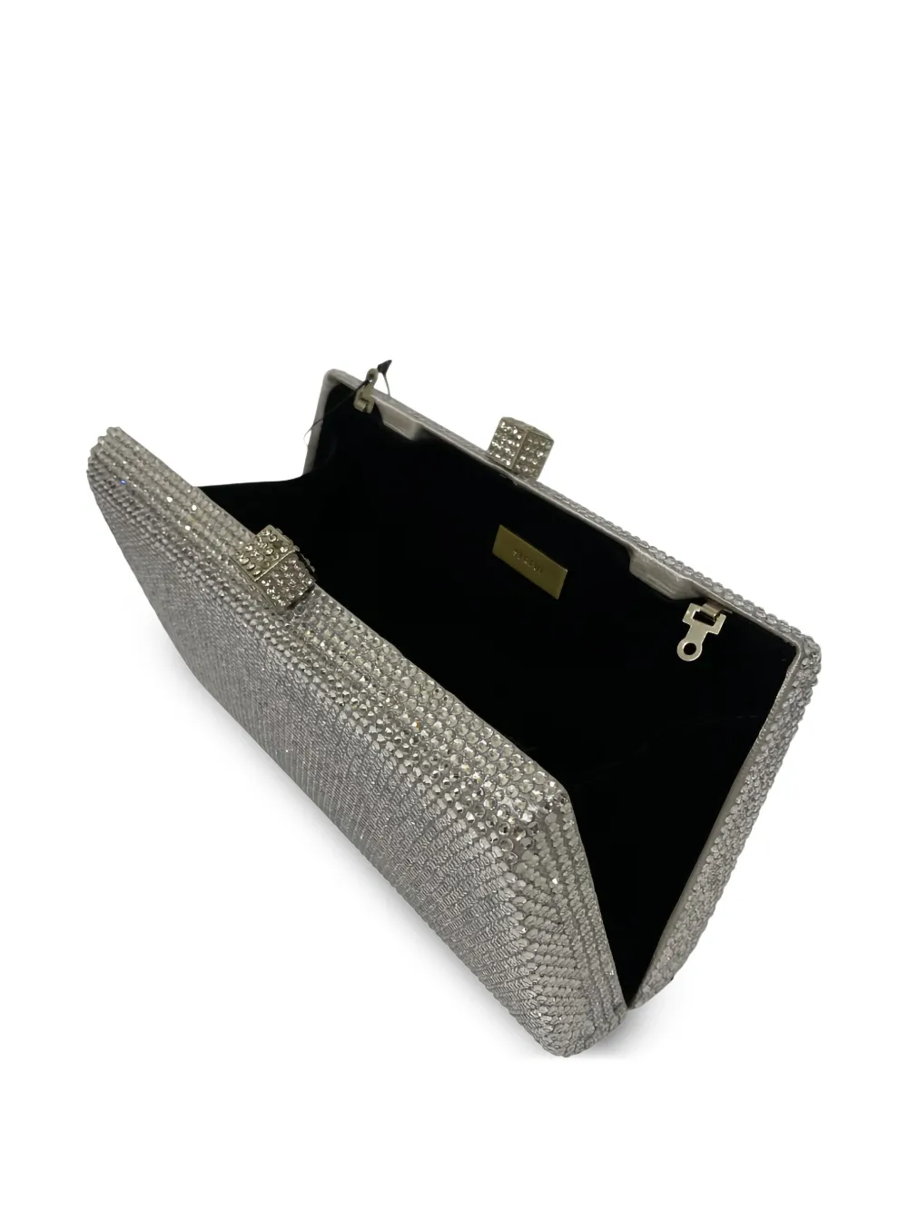 SERPUI Clutch verfraaid met kristallen Zilver