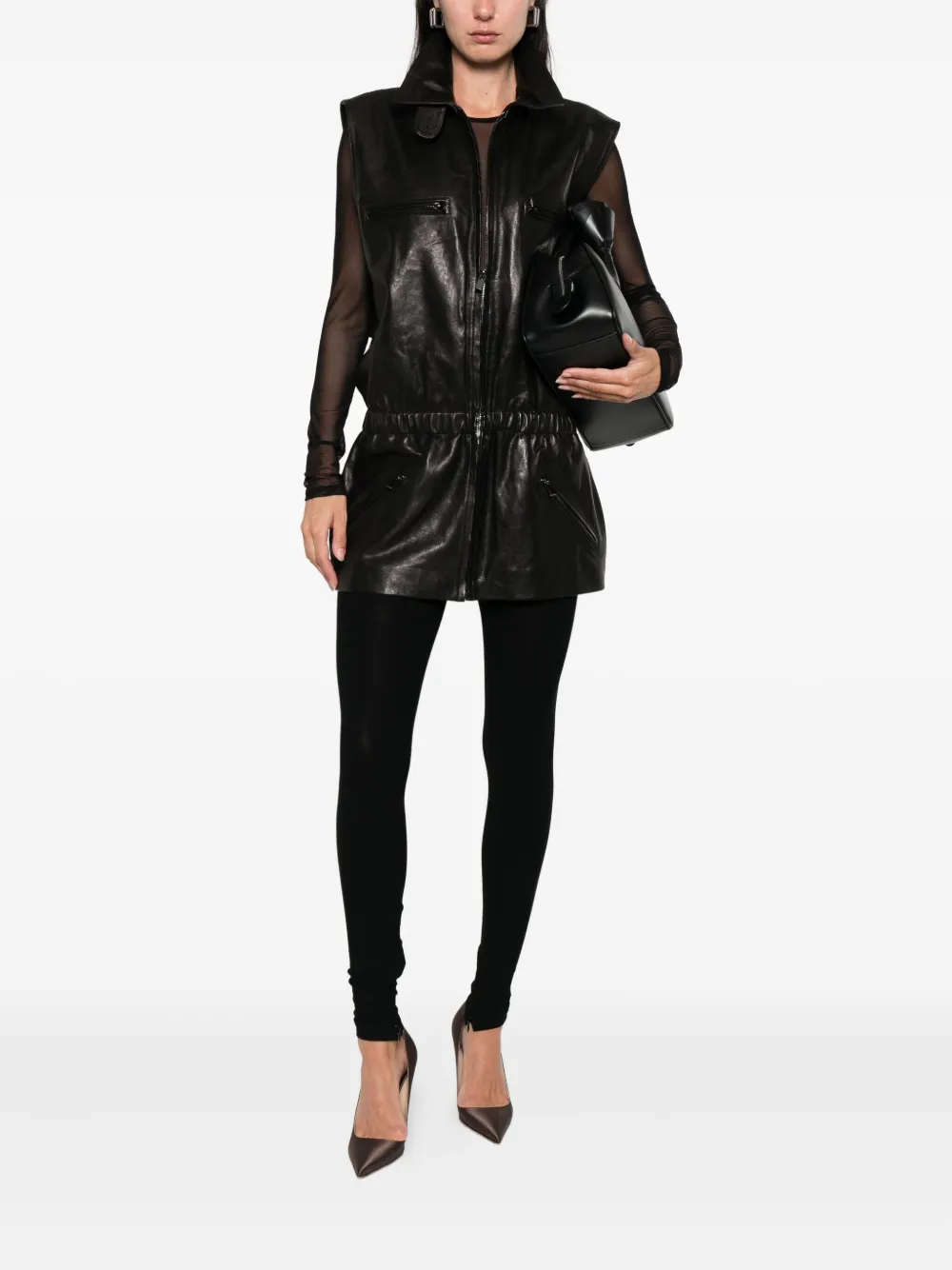 Magda Butrym Legging met ritsdetail Zwart
