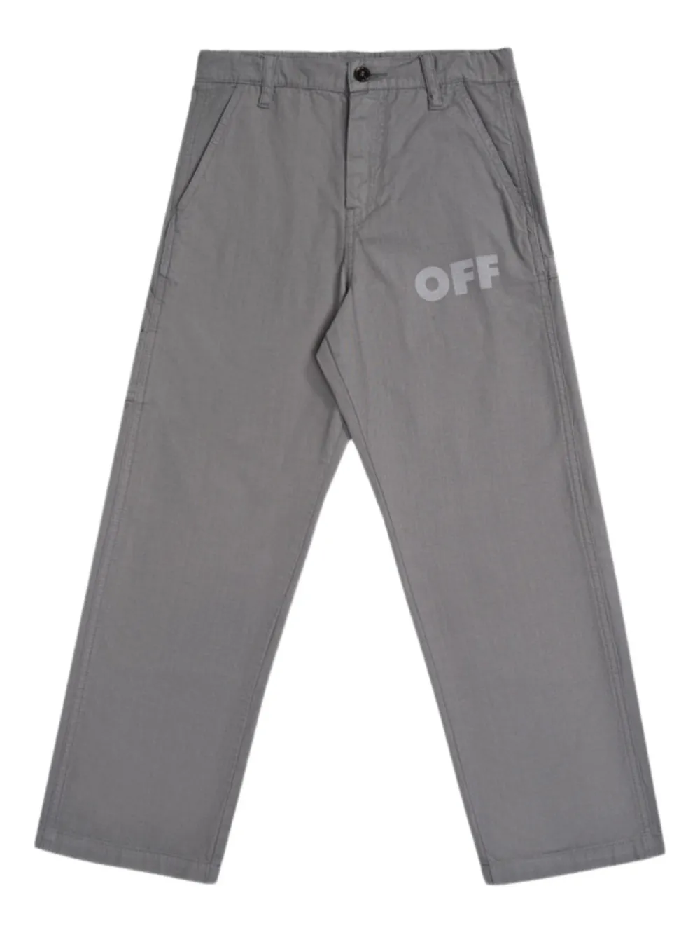 Off-White Kids lettering trousers - Grigio
