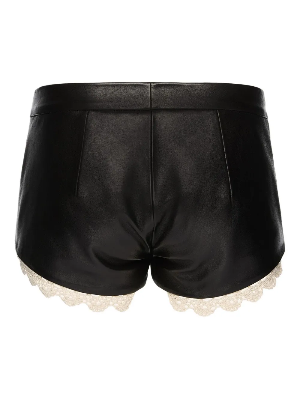 Magda Butrym Leather Lace-trimmed Shorts In Black
