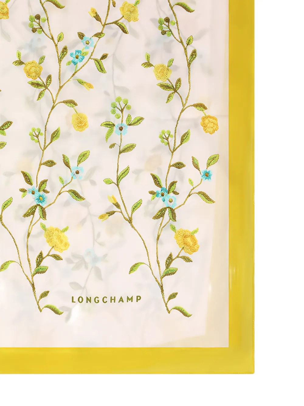 Longchamp Sjaal met geborduurde bloemen - Beige
