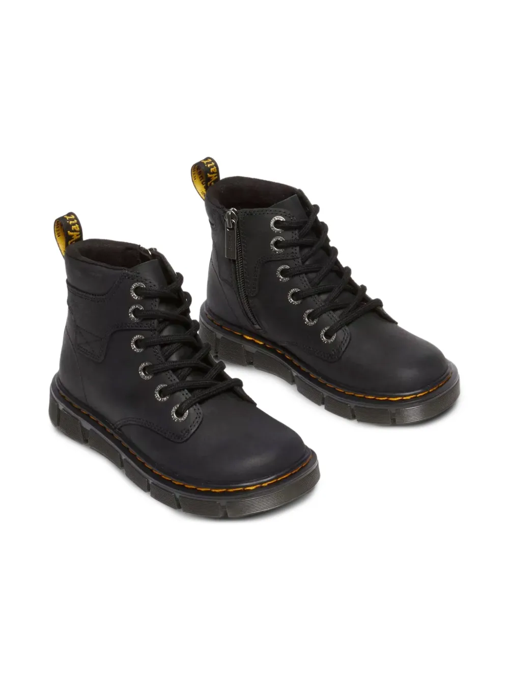 Dr. Martens Kids lace-up zip boots Black