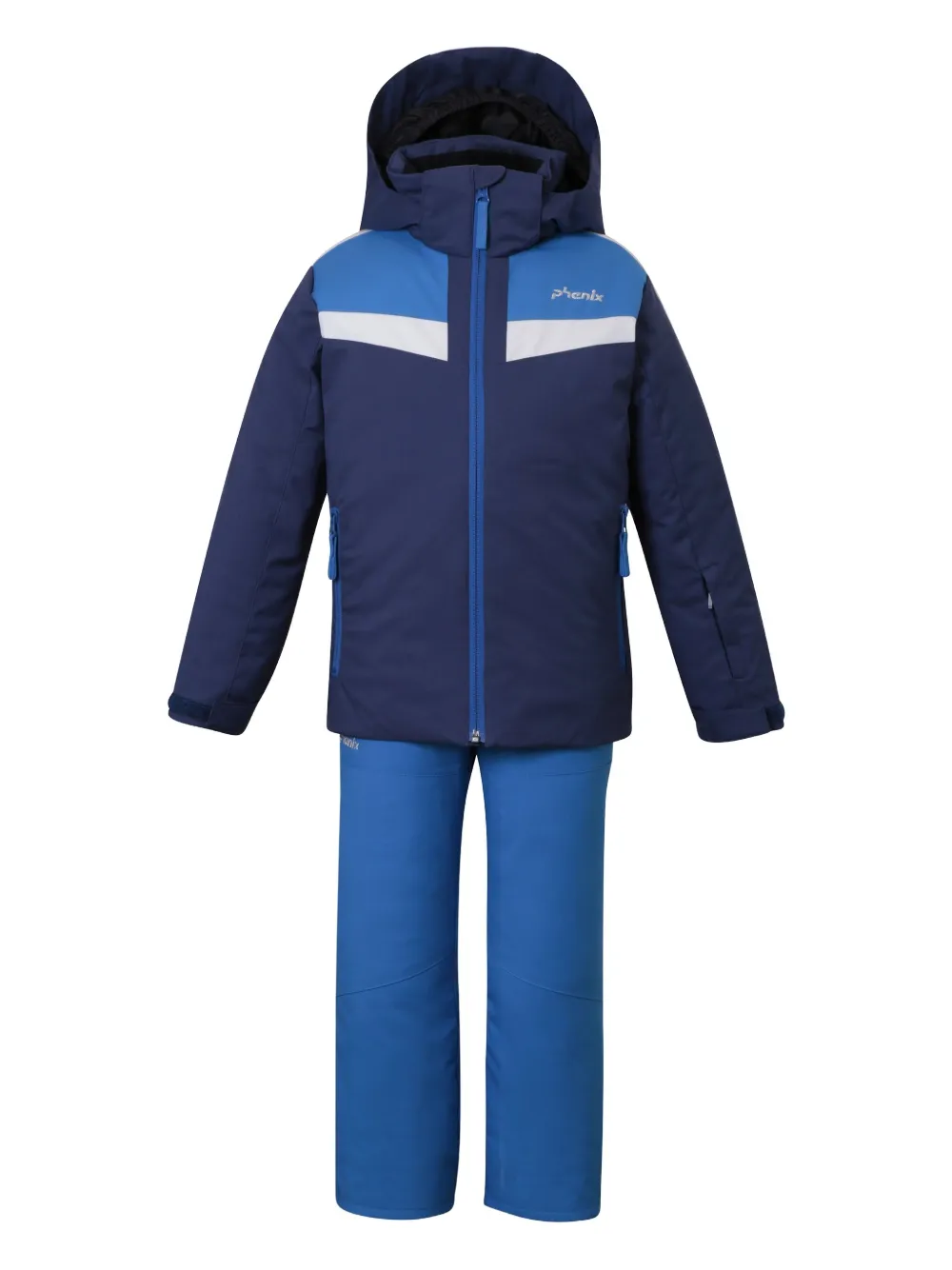 PHENIX KIDS Trainingspak met colourblocking en vlakken Blauw