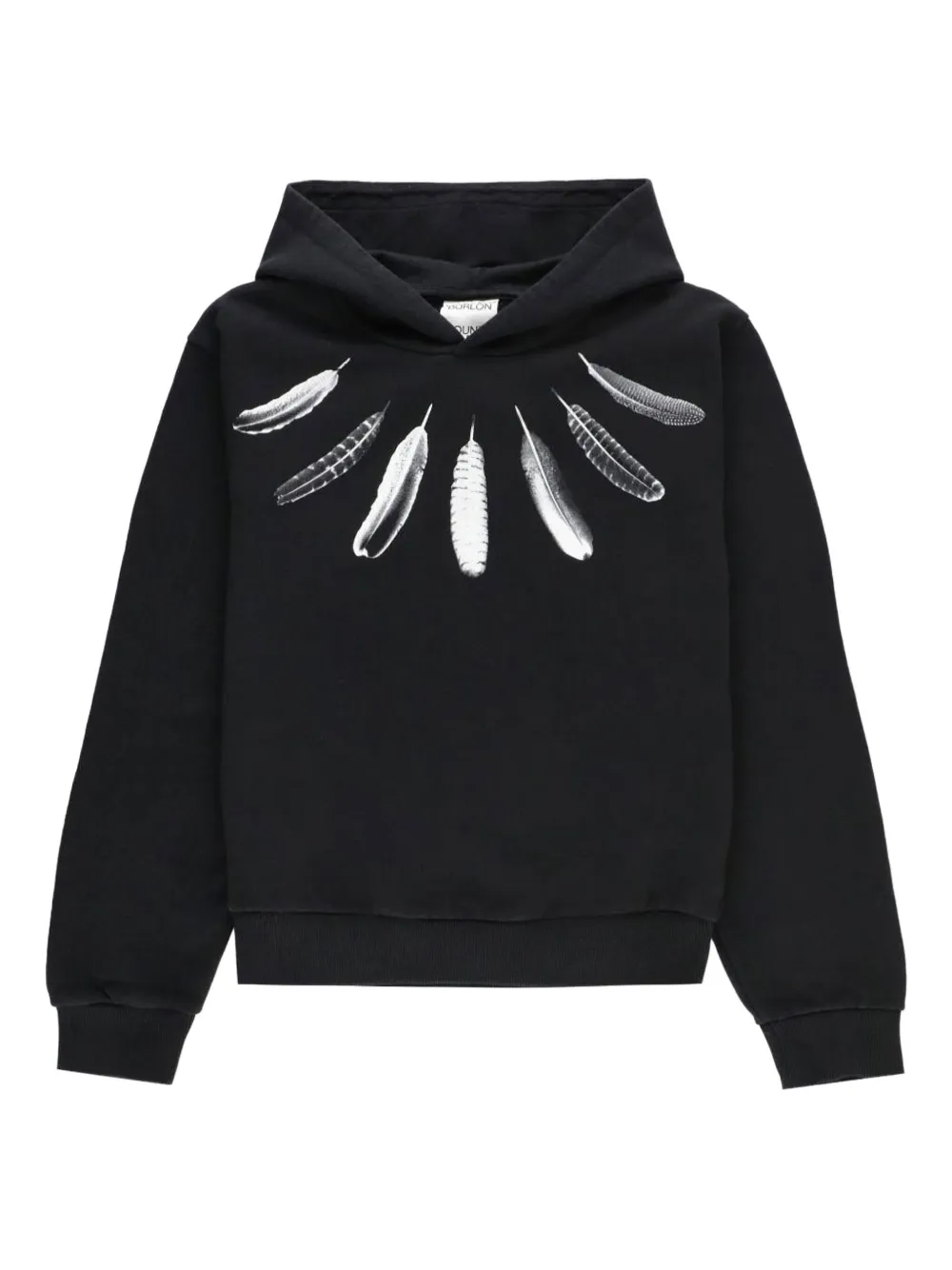 Marcelo Burlon County Of Milan Kids feather-print hoodie Zwart