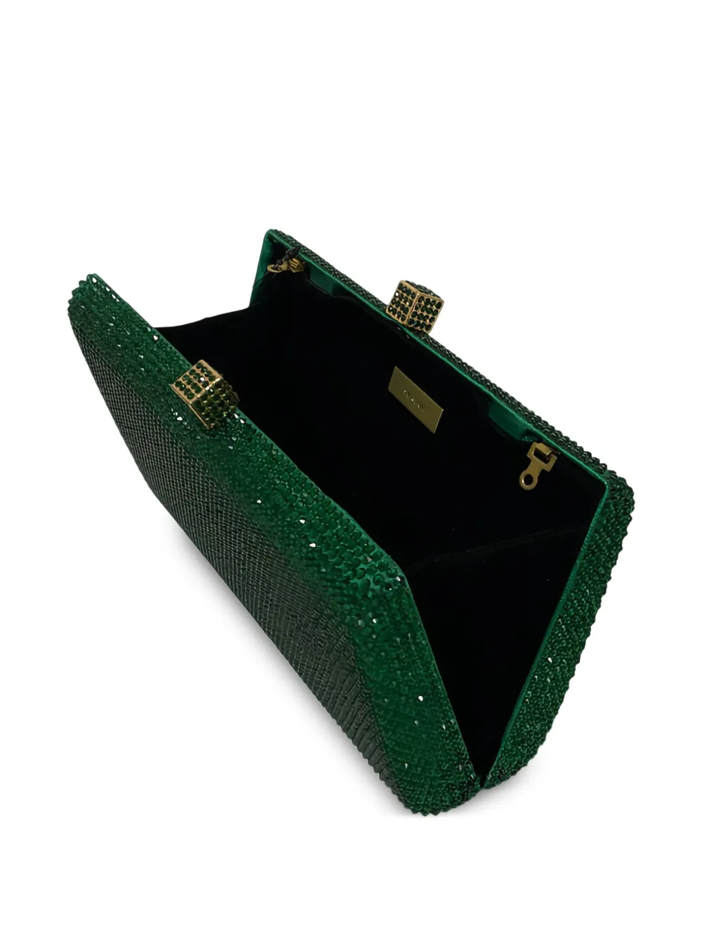 SERPUI Clutch verfraaid met kristallen Groen