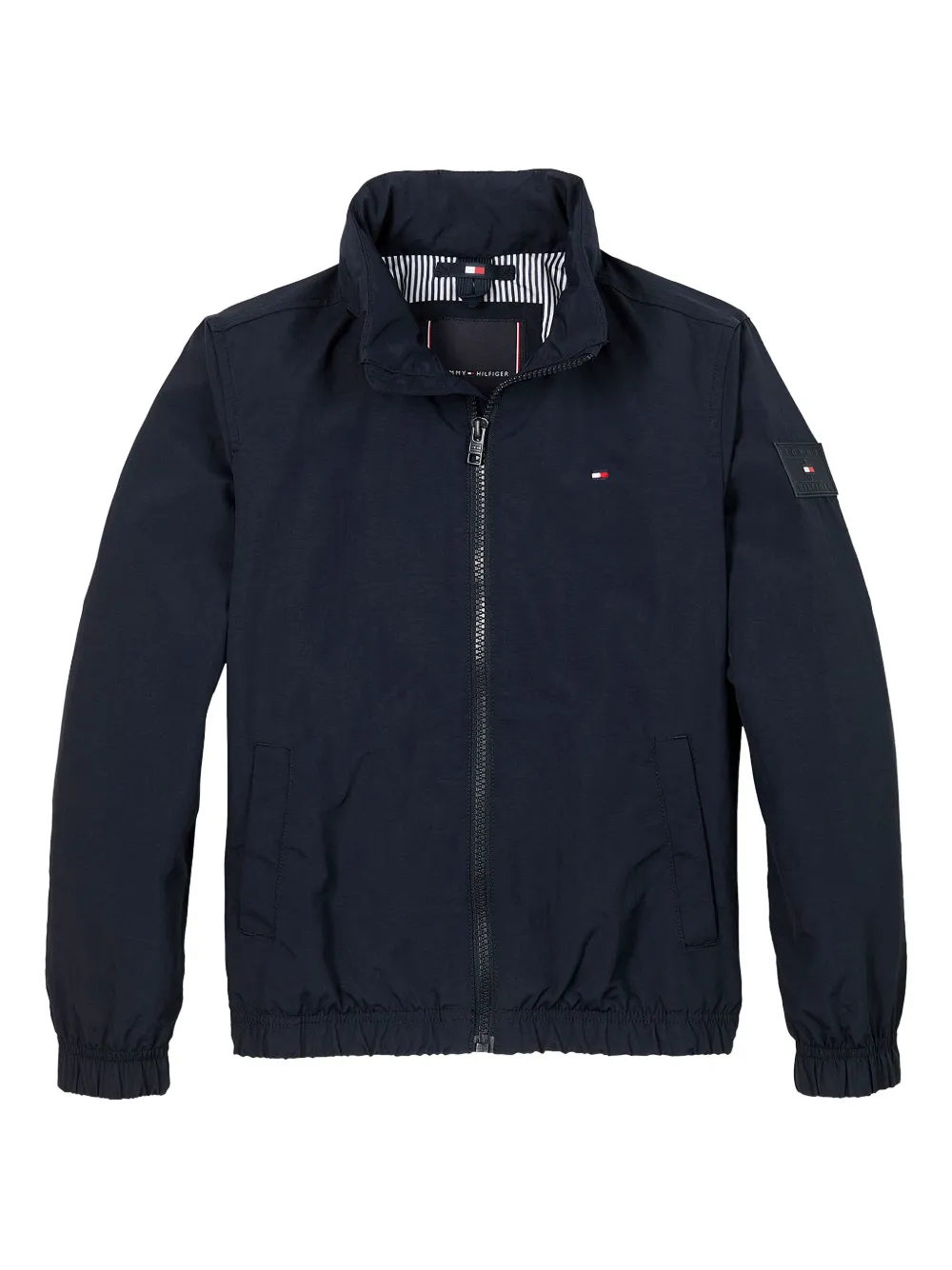 Tommy Hilfiger Junior zip-fastening logo-patch jacket Blauw