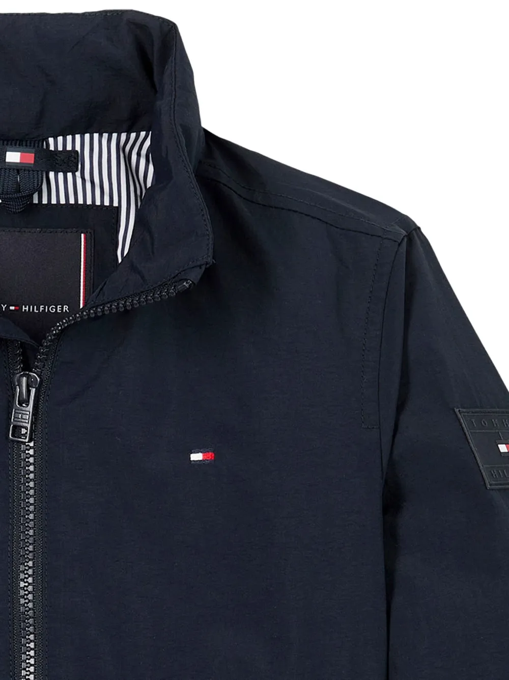 Tommy Hilfiger Junior zip-fastening logo-patch jacket Blauw