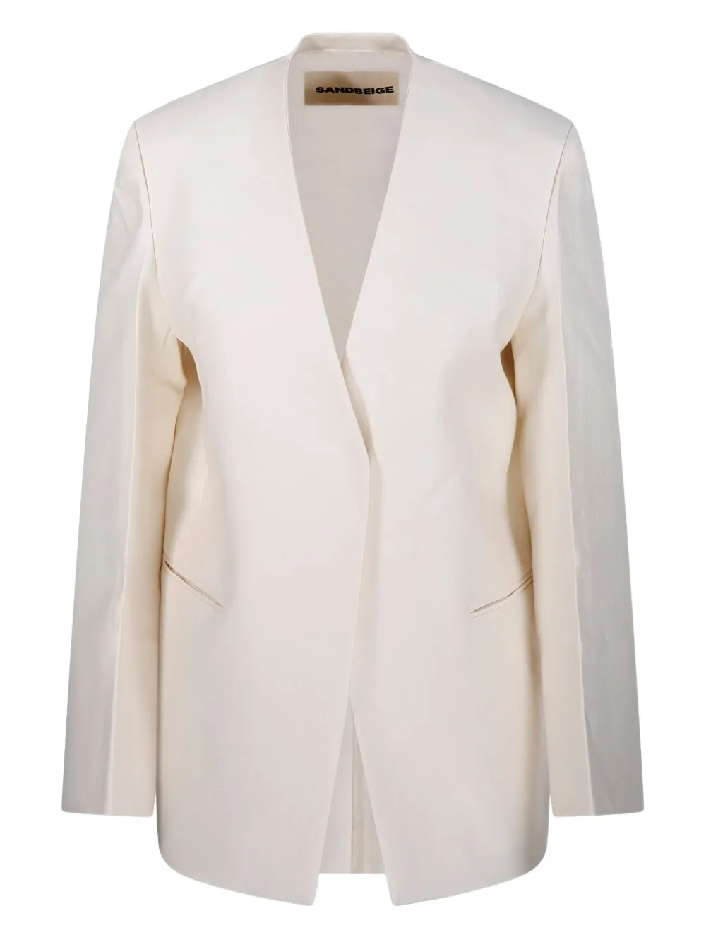 SANDBEIGE shawl-collar jacket | White | Image 1