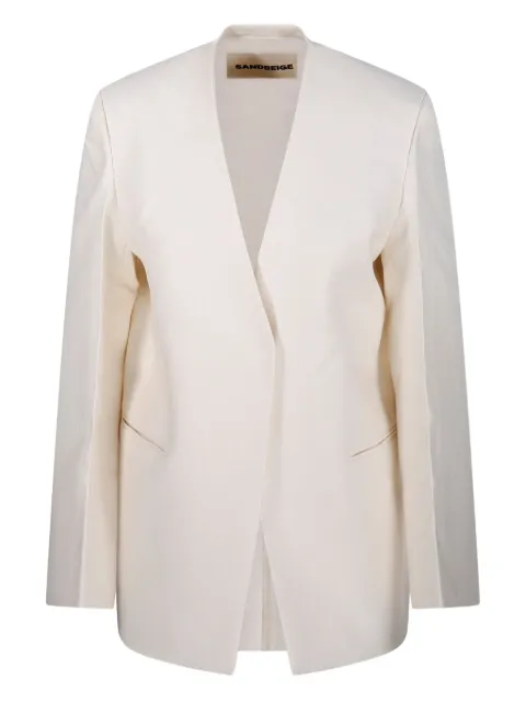 SANDBEIGE shawl-collar jacket