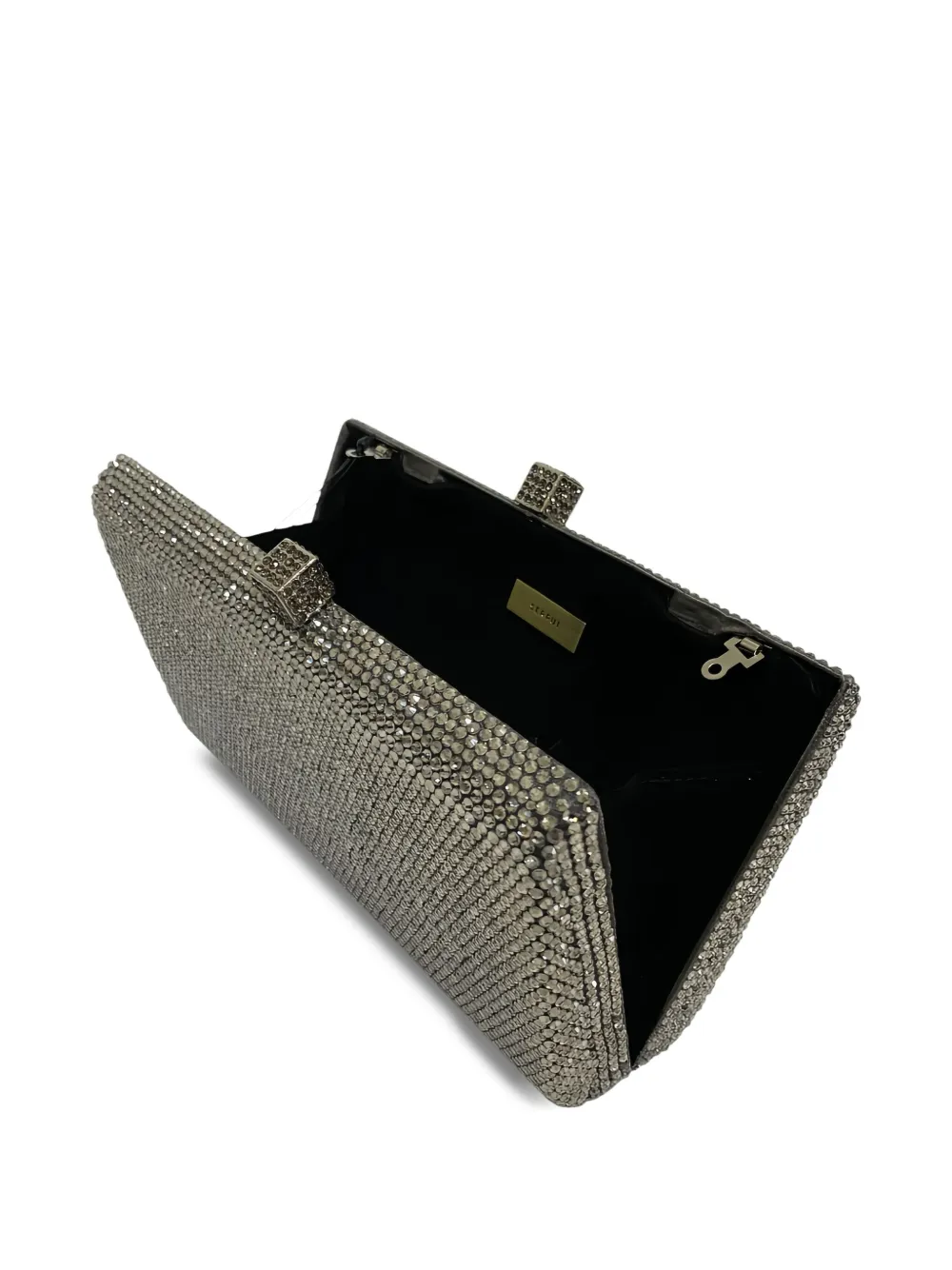SERPUI Clutch verfraaid met kristallen Zwart