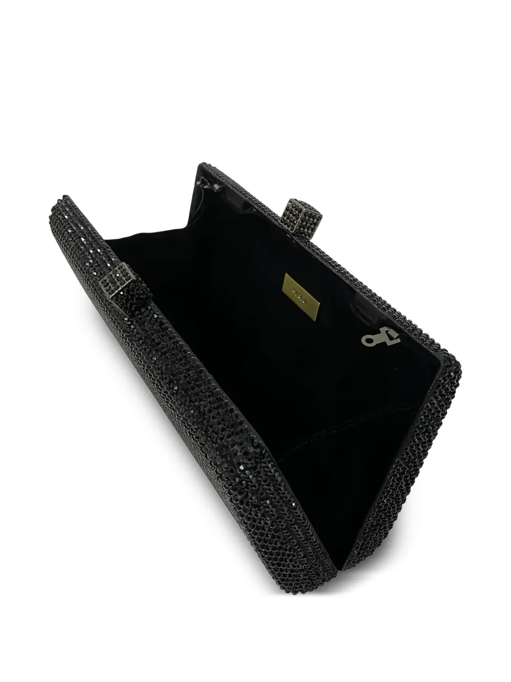 SERPUI Clutch verfraaid met kristallen Zwart