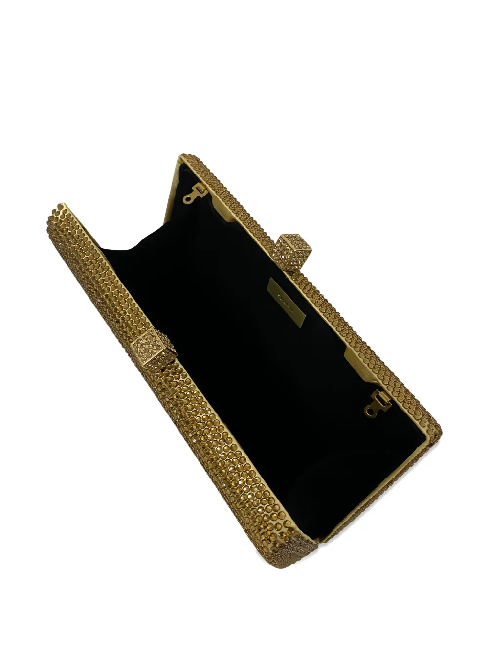 SERPUI Clutch verfraaid met kristallen Metallic