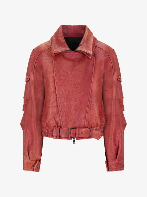 Alessandra Rich belted leather jacket