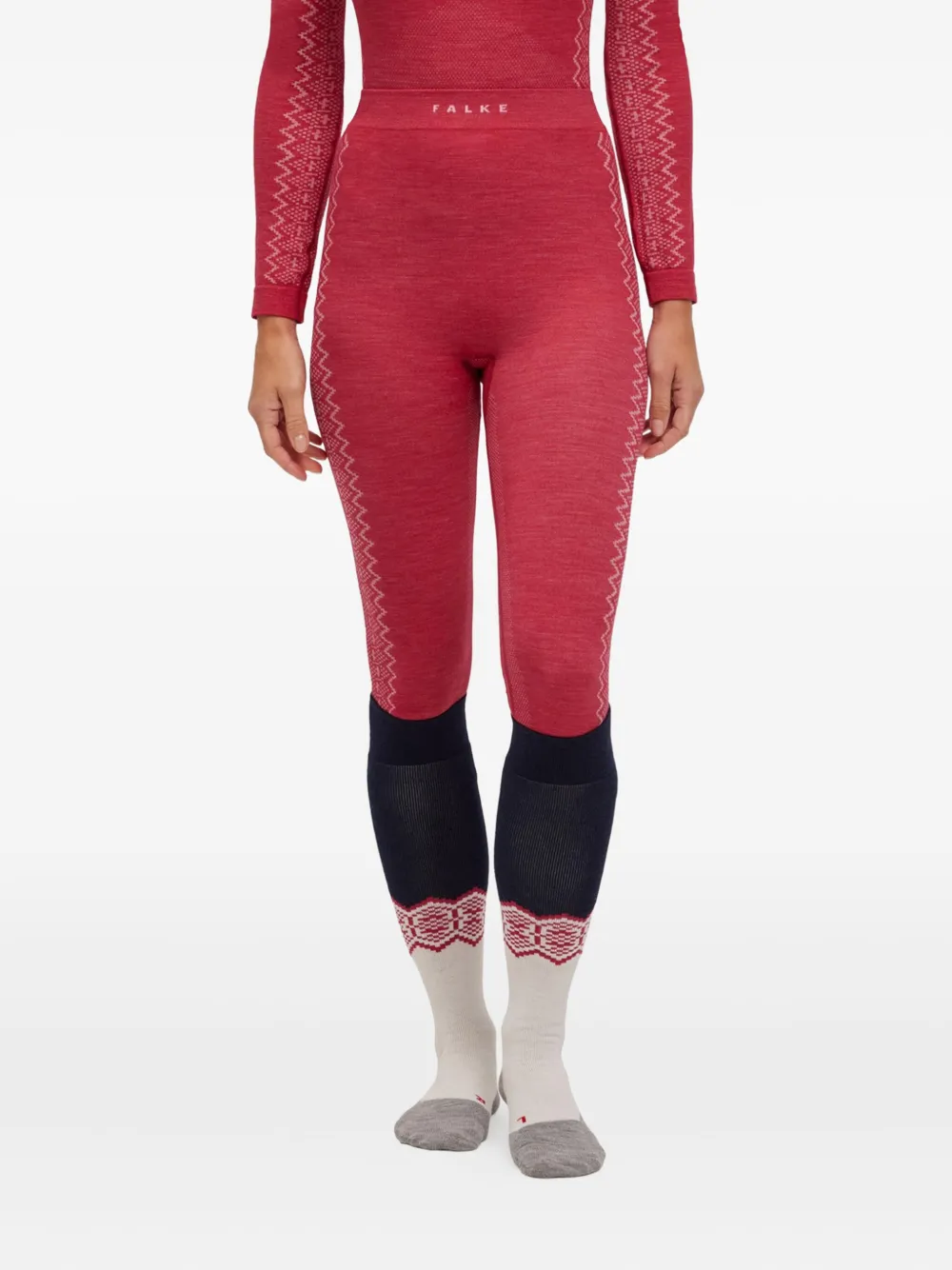Falke fair-isle patterned leggings | Red | Image 1