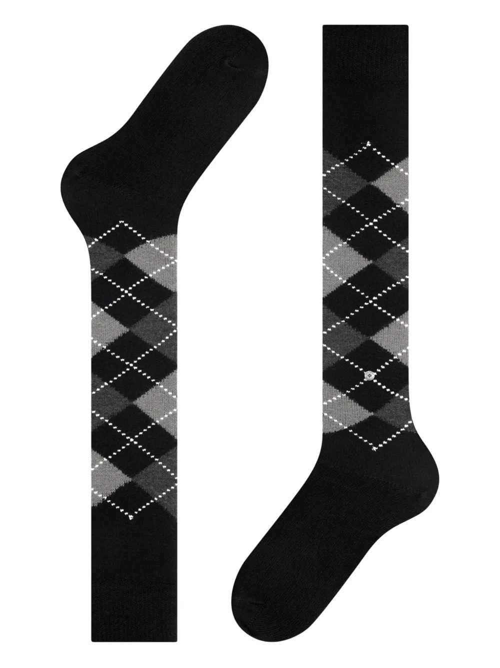 Burlington Argyle-patterned Knee-high Socks In Black