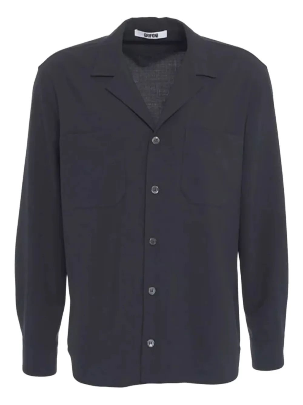 revere-collar pocket shirt