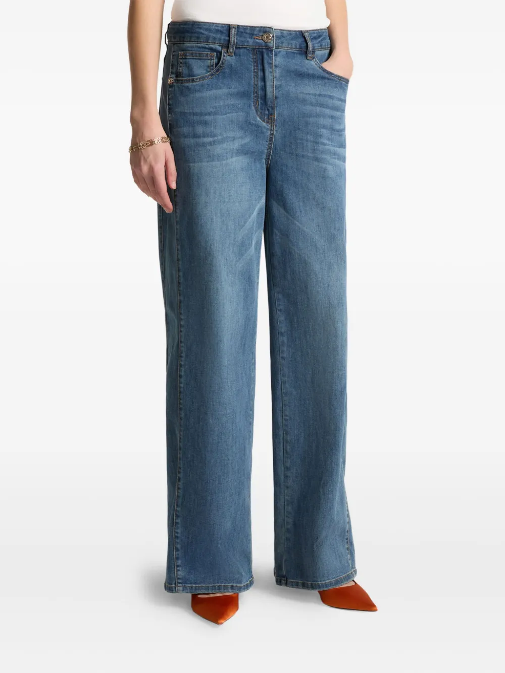ELENA MIRO` Wanda logo-detail jeans | Straight-Leg Jeans | Image 2