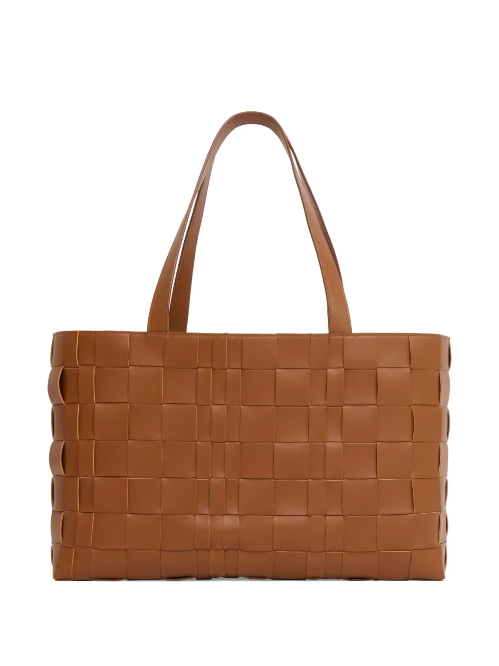 Mansur Gavriel Woven Leather Tote Bag In Brown