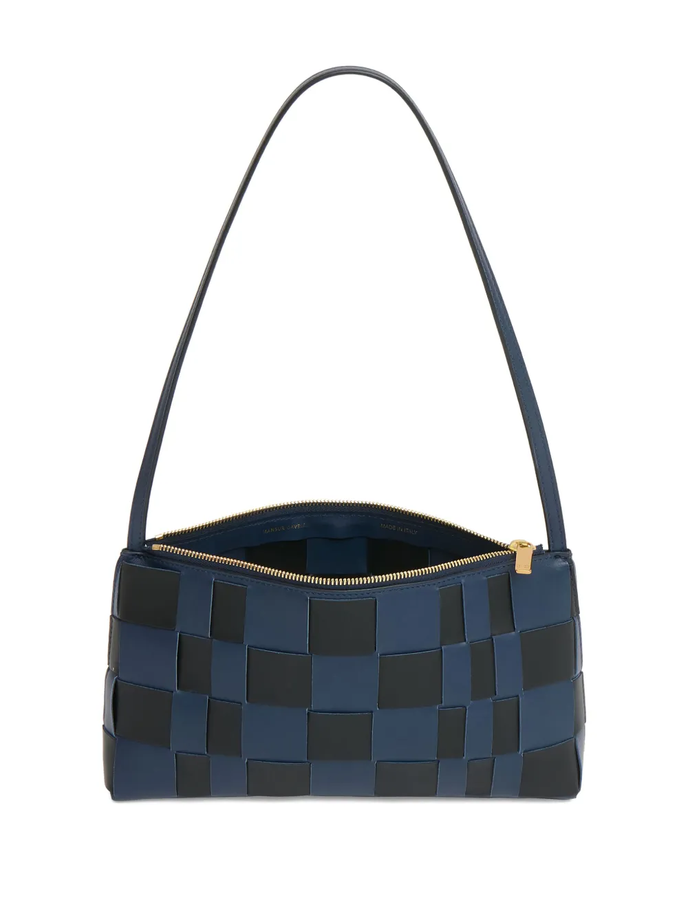 Mansur Gavriel Gaia geweven leren schoudertas Zwart
