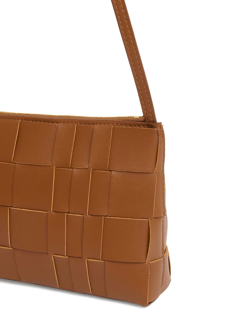 Mansur Gavriel Gaia geweven leren schoudertas Bruin