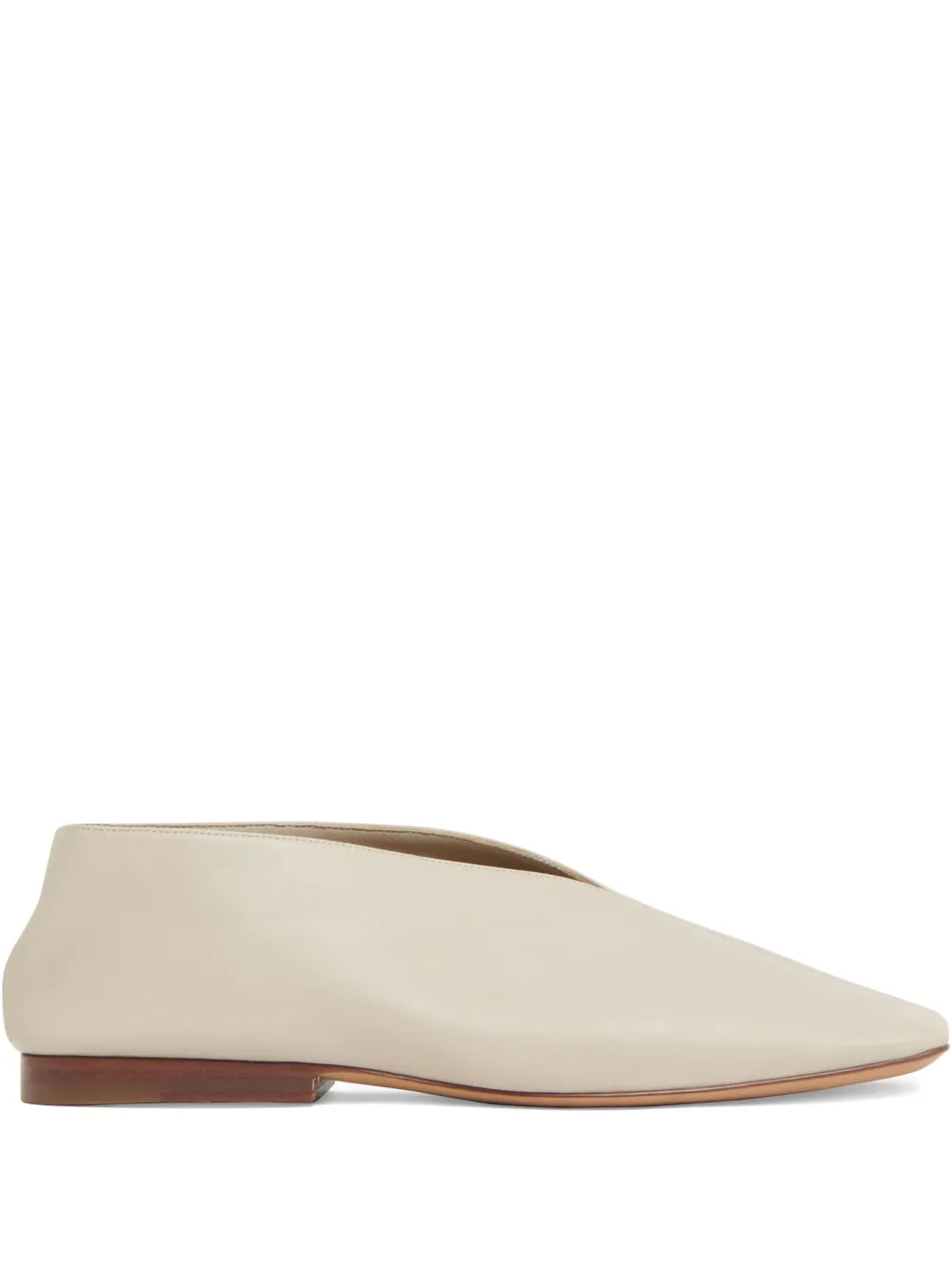 Mansur Gavriel レザーフラットシューズ - LIGHT GREY Mansur Gavriel レザーフラットシューズ - LIGHT GREY