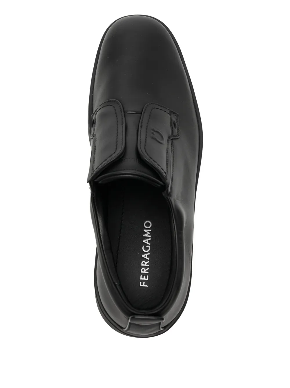 Ferragamo leather slip-on sneakers Black