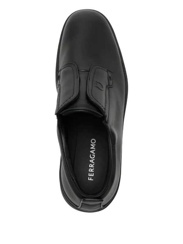 Ferragamo レザー スリッポンスニーカー | ブラック | FARFETCH JP