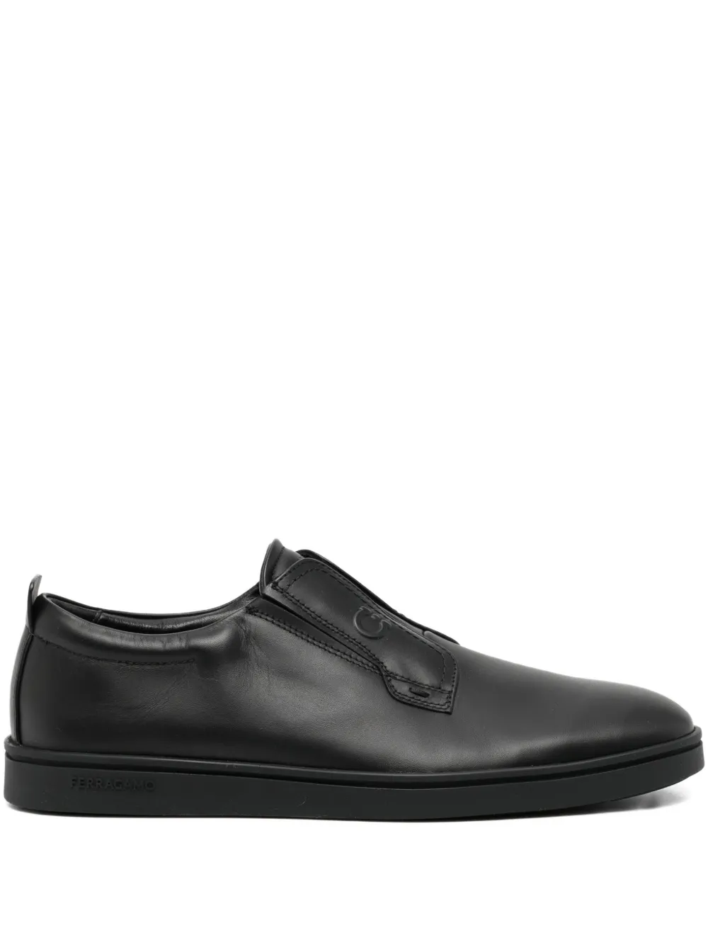 Ferragamo leather slip-on sneakers Black