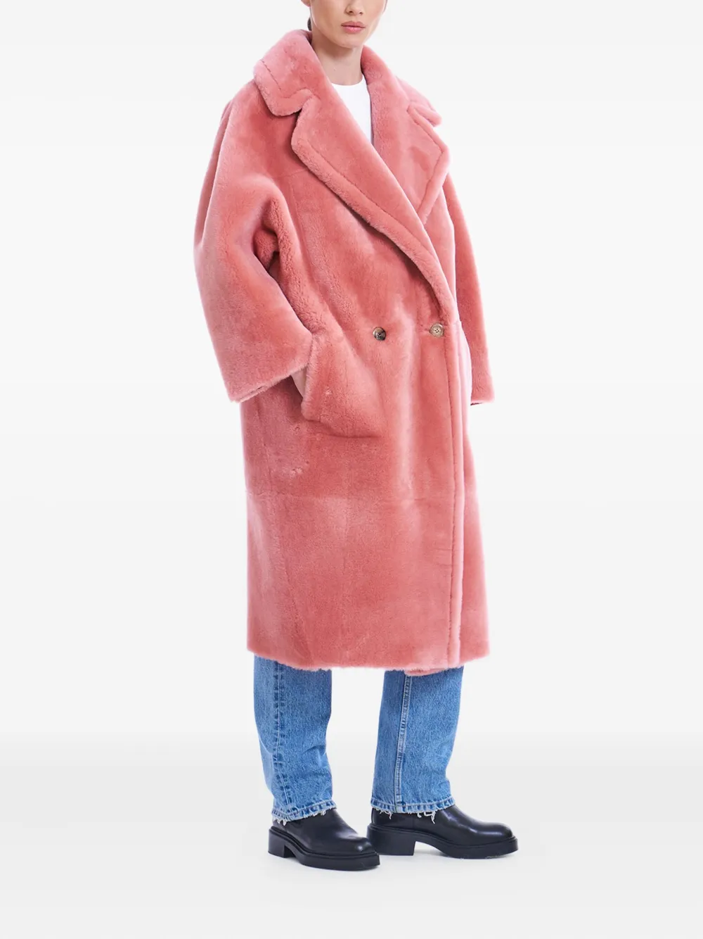 Blancha Jas met dubbele rij knopen Roze