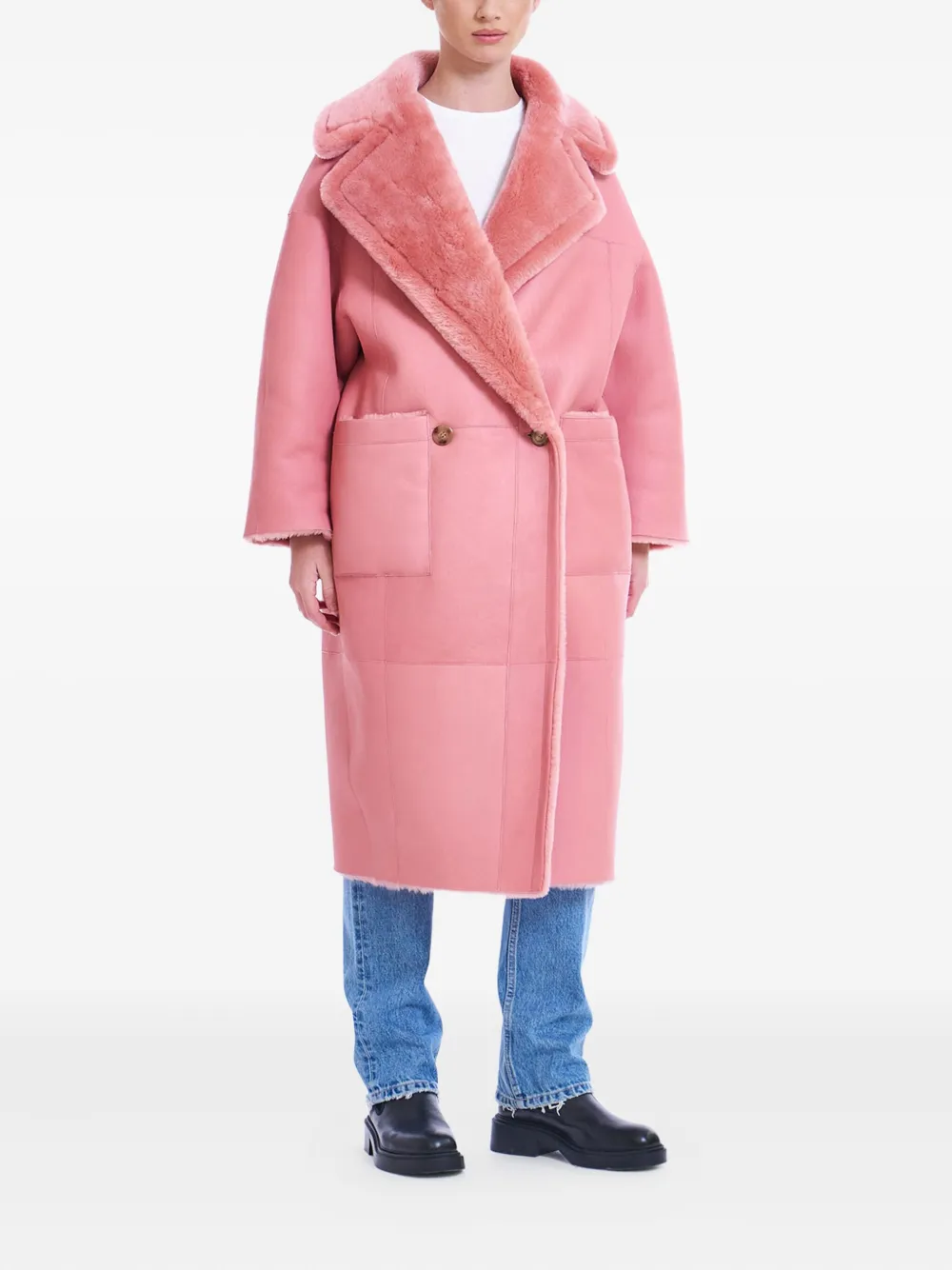 Blancha Jas met dubbele rij knopen Roze