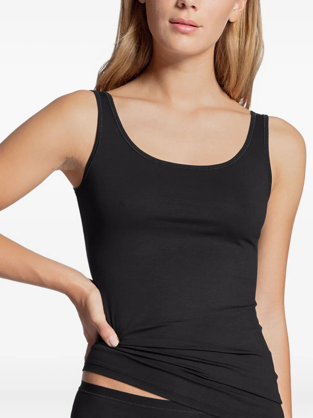 Calida Cotton-blend Tank Top In Black