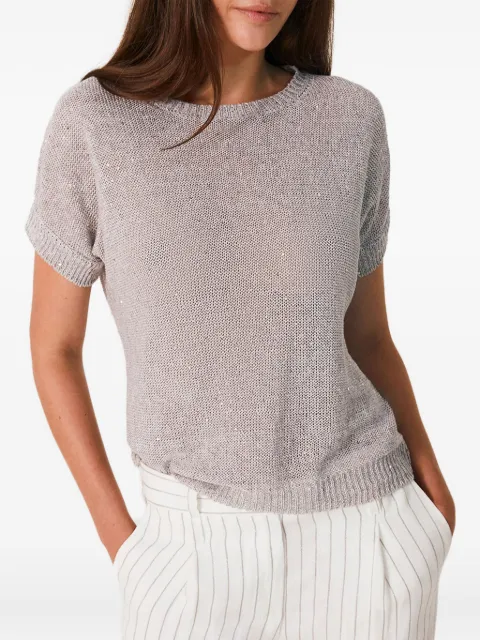 BIANCALANCIA sequin-embellished short-sleeved sweater 