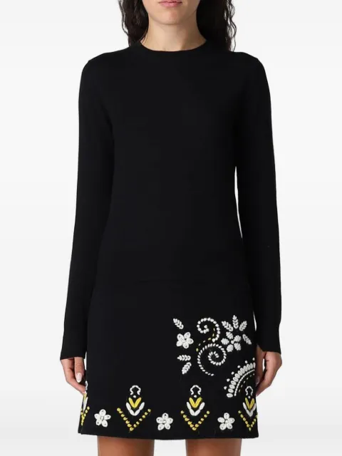 Ermanno Scervino embroidery-embellisment wool mini day dress