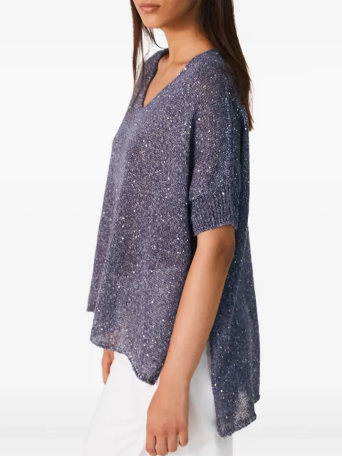 BIANCALANCIA sequin-embellish v-neck sweaters
