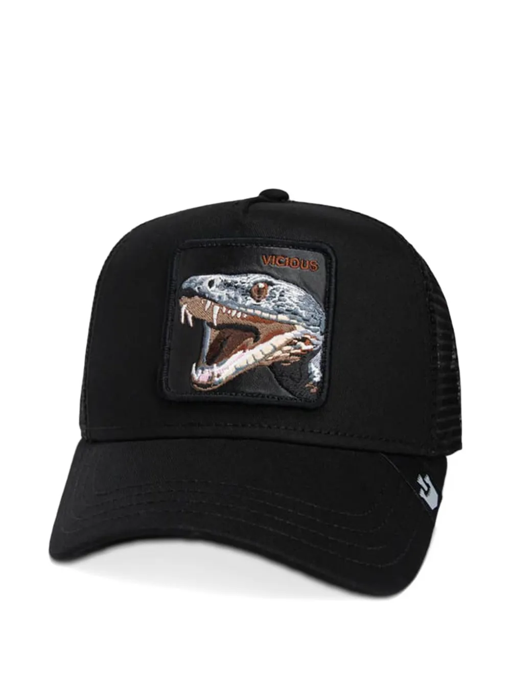 GOORIN BROS Truckerpet met geborduurde slang Zwart