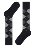 BURLINGTON Whitby argyle-pattern knee-high socks - Black