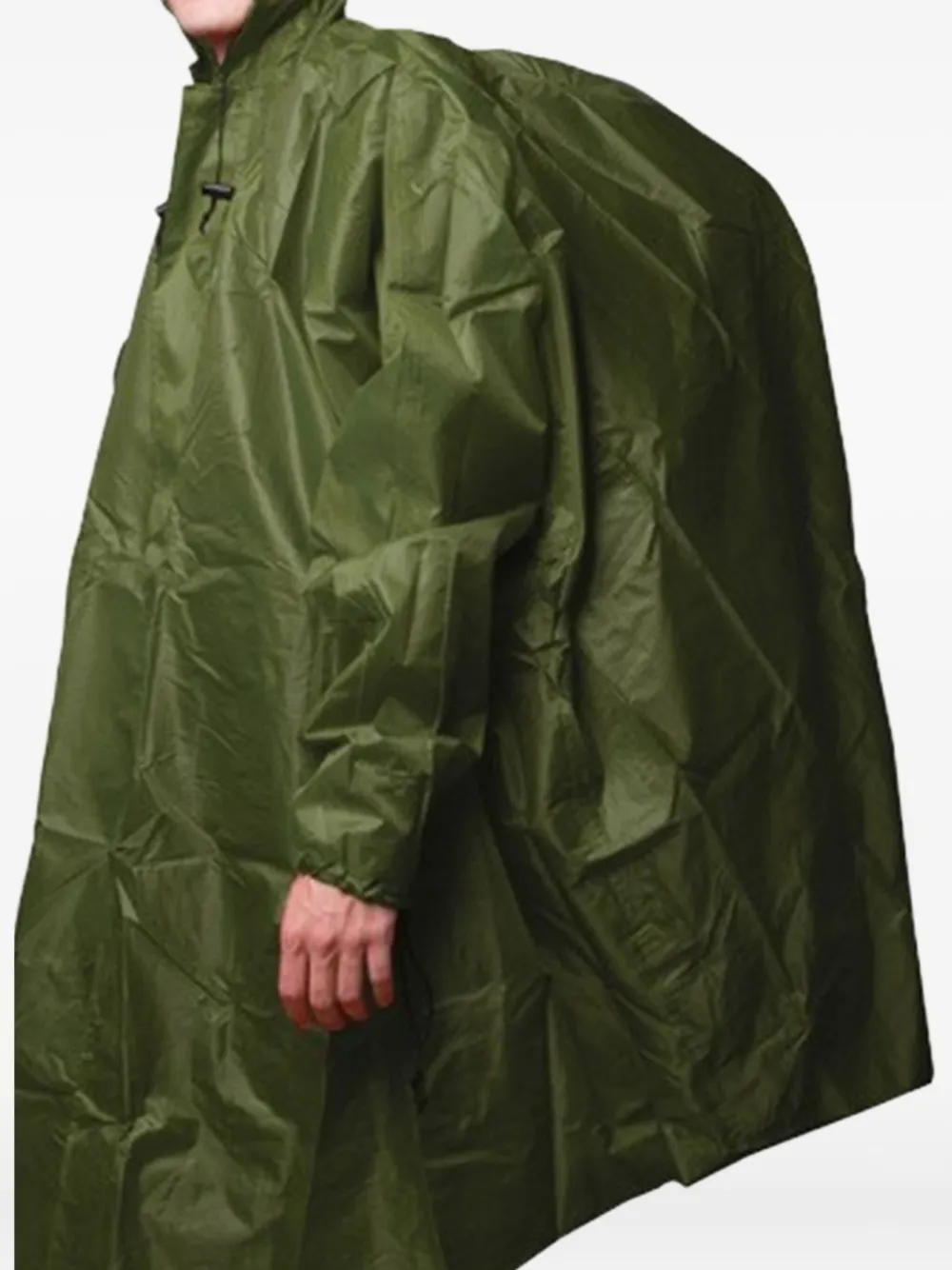 FRENDO Poncho mit Kapuze - Grün