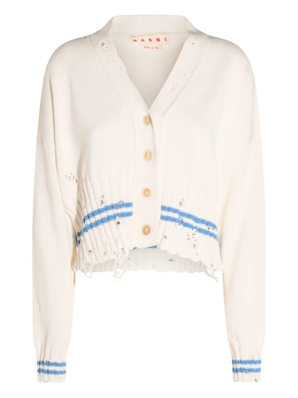 Marni distressed-effect cardigan | White | Image 1