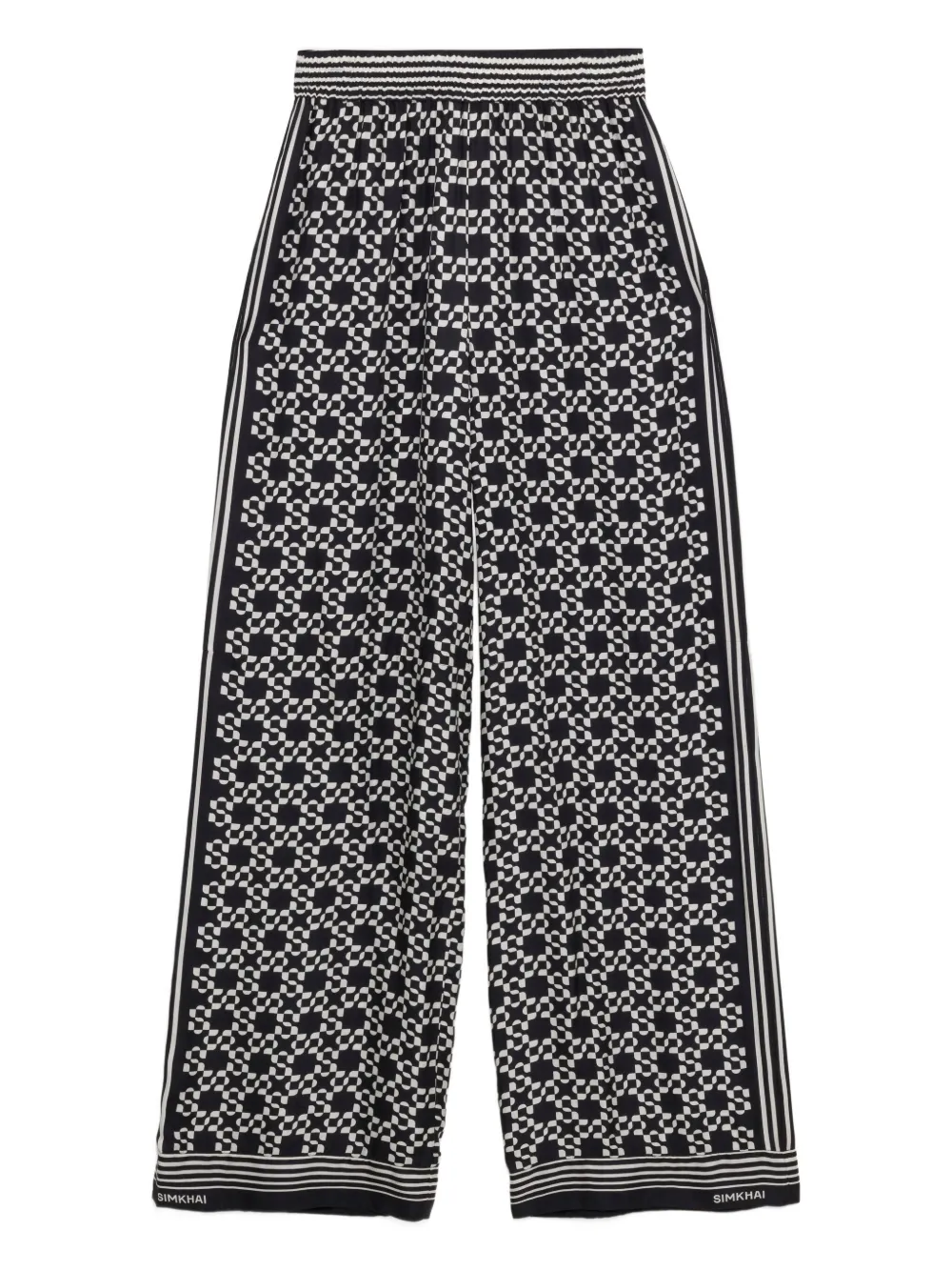 Simkhai Calça com estampa geométrica e listra lateral | Preto | Image 1